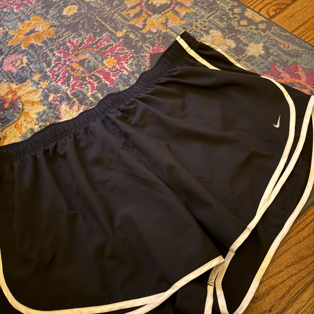 Nike Women's Black Athletic Shorts with White Trim